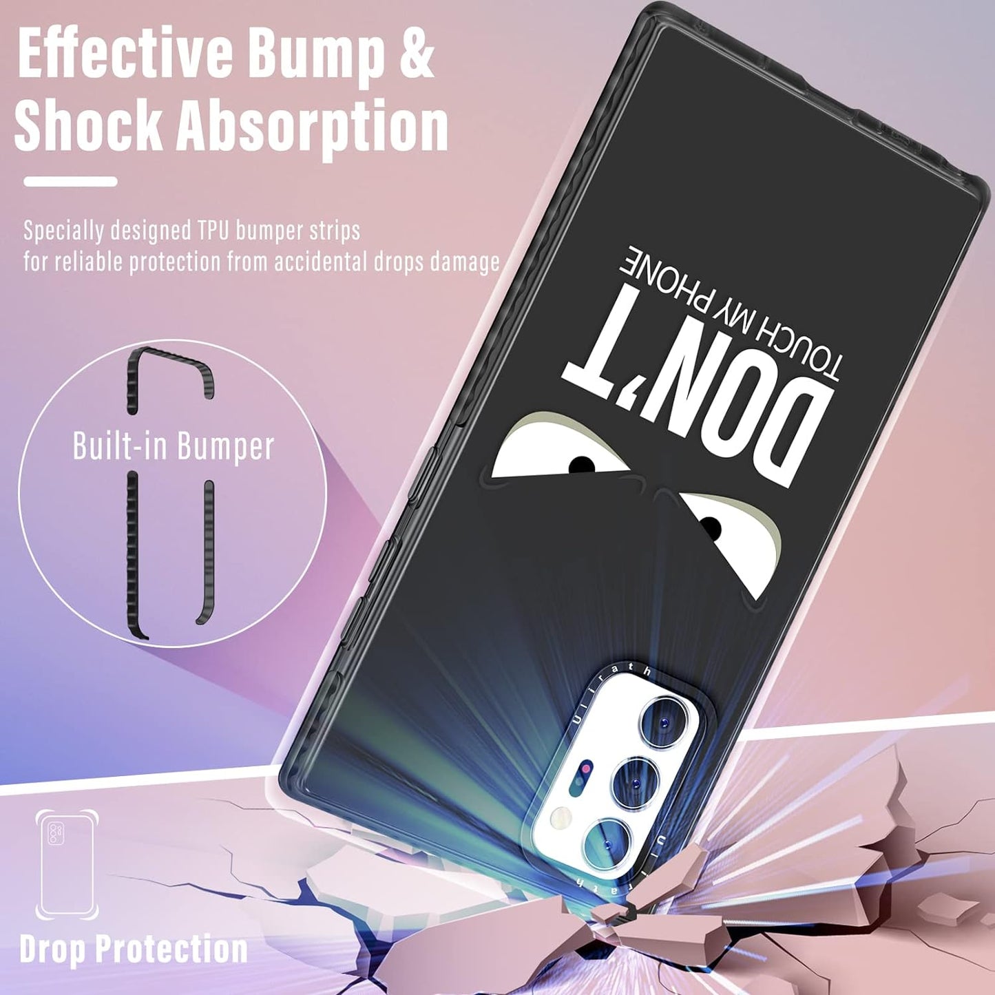 Ulirath for Samsung Galaxy Note 20 Ultra 6.9" Case Cartoon Dont Touch My Phone Designer Pattern Cover Cool Funny for Girly Girls Kids Boys Bumper Soft Protective Phone Cases for Galaxy Note 20 Ultra  Ulirath   