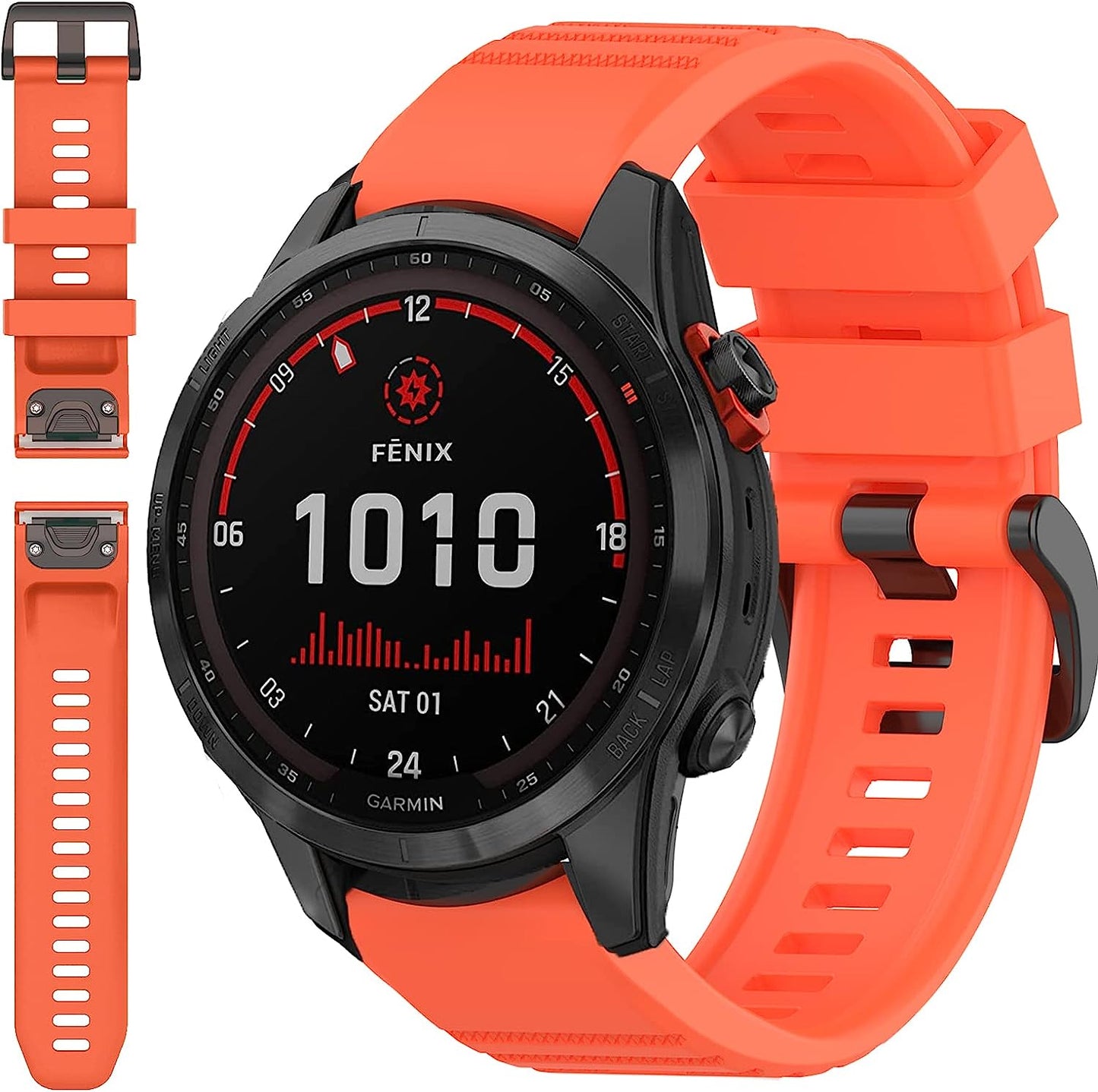 Miimall Compatible for Garmin Fenix 7S 20Mm Watch Band, Soft Silicone Strap Flexible Sport Women Man Easy-Fit Waterproof Replacement Band for Garmin Fenix 7S/7S Solar/7S Sapphire Solar/6S/5S(Cream)  Miimall Coral Red  