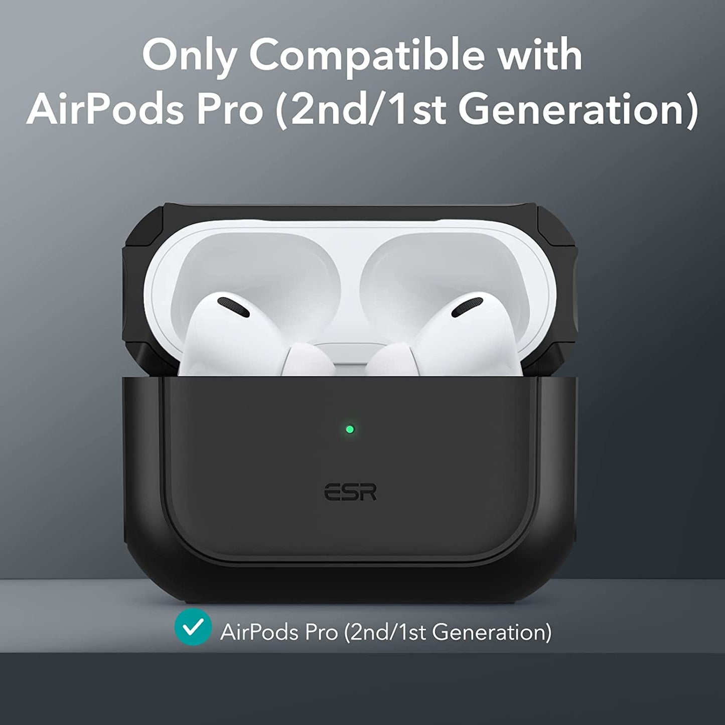 ESR Airpod Pro Case Cover with Halolock, Compatible with Airpods Pro 2Nd Generation/1St Generation (2022/2019), Magsafe Ready, Full Drop Protection for Airpods Pro 2, Orbit Hybrid Series, Black  Electronic Silk Road Corp   