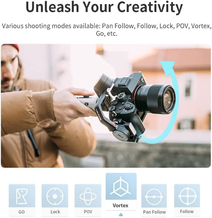 Zhiyun Crane M2S Gimbal W/Go Pro Mount + Phone Holder 3-Axis Stabilizer for Lightweight Mirrorless Dslr,Action Camera,Gopro Hero 10/9/7/6/5,Iphone 13 Pro Max 12/11 SE Smartphone Cell Phone Crane M2 S  Zhiyun   