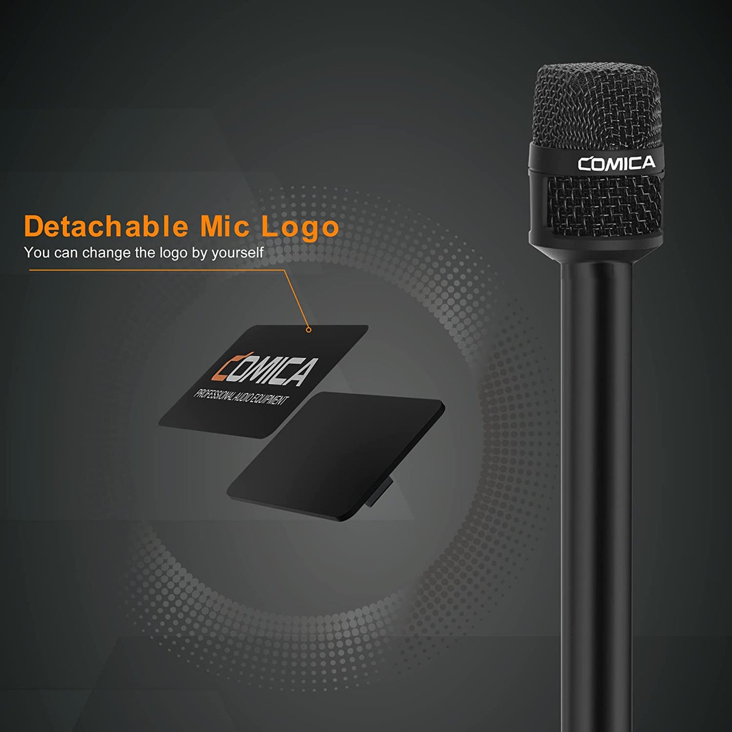 Comica Handheld Microphone for Smartphones, CVM-HRM-S Cardioid Condenser Interview Microphone for Iphone/Ipad Android Phones DSLR, Recording Mic for Interview, Report, Presentation, Livestream,Church  comica   