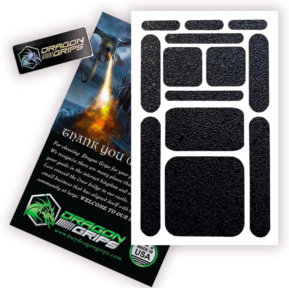 Dragon Grips Grip Tape Cell Phone Grip Stickers Mouse Grip Tape. Black 13 Pc Multi-Purpose Set Rubberized Grip Stickers. Rubber Grip Adhesive Strips for Phone, Laptop, Ipad, Iphone, Tablets & Gaming  Dragon Grips   