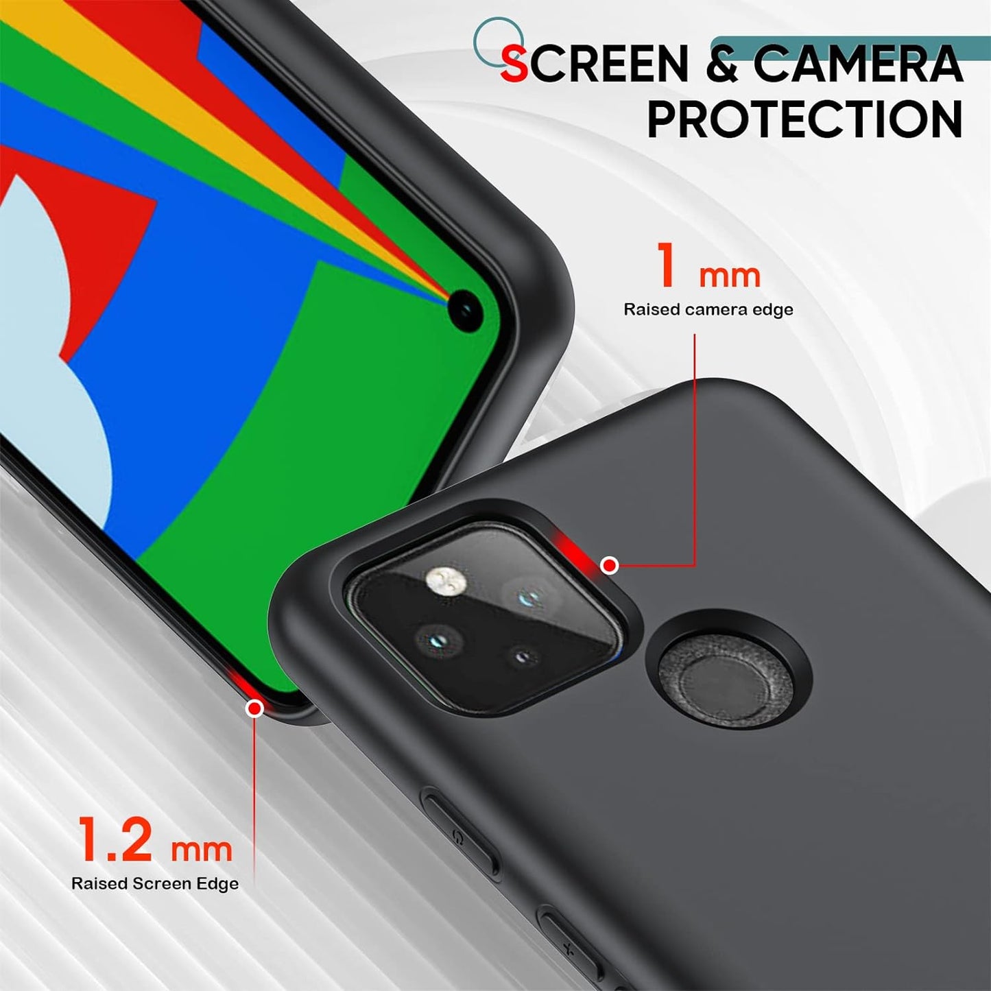 Leyi for Google Pixel 5 Case, Pixel 5 Phone Case Soft Silicone Ultra Slim Shockproof Protective Case with Anti-Scratch Microfiber Lining, Full Covered Soft Gel Rubber Case Pixel 5, Black  LeYi   