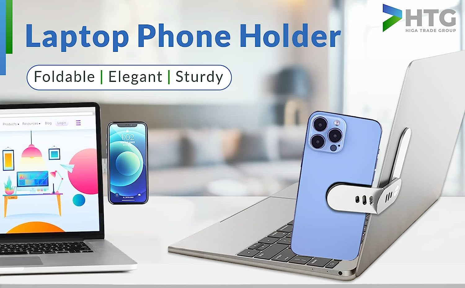 Laptop Phone Holder, Magnetic Phone Mount, Adjustable Laptop Stand, Laptop or Desktop Monitor Side Mount Phone Holder, Foldable Laptop Side Mount Clip, Foldable Computer Expansion Bracket  Generic   