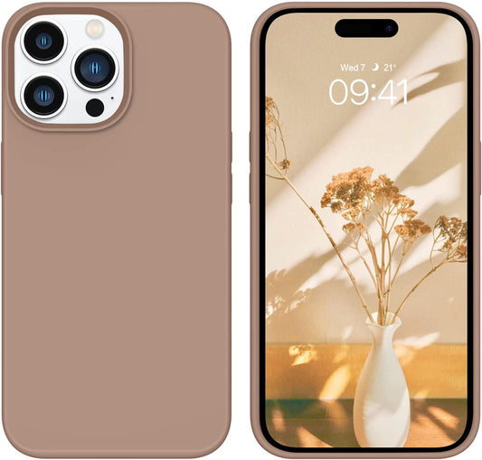GUAGUA Compatible with Iphone 14 Pro Max Case 6.7 Inch Liquid Silicone Soft Gel Rubber Slim Microfiber Lining Cushion Texture Cover Shockproof Protective Case for Iphone 14 Pro Max, Brown  GUAGUA   