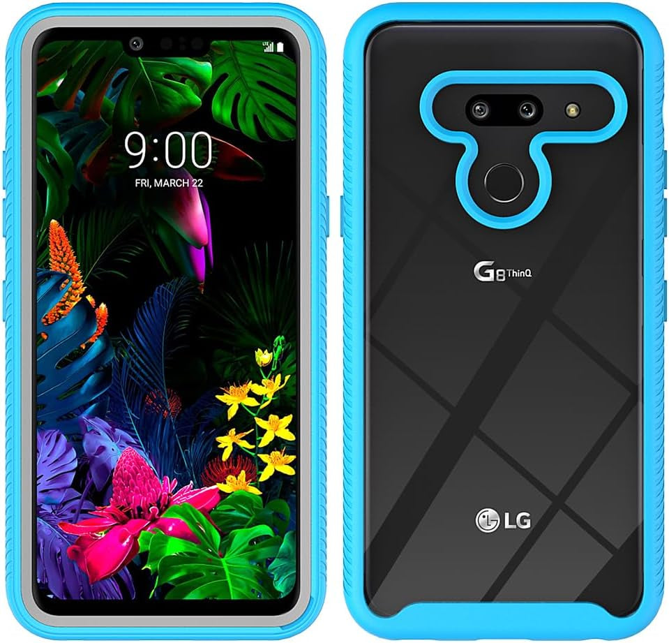 Bumper Case for LG G8 Thinq, Double Layer Protection for LG G8 Thinq Case, PC Front Bumper + Back Cover Non-Slip Combination Phone Cover for LG G8 Thinq Light Blue  Generic   