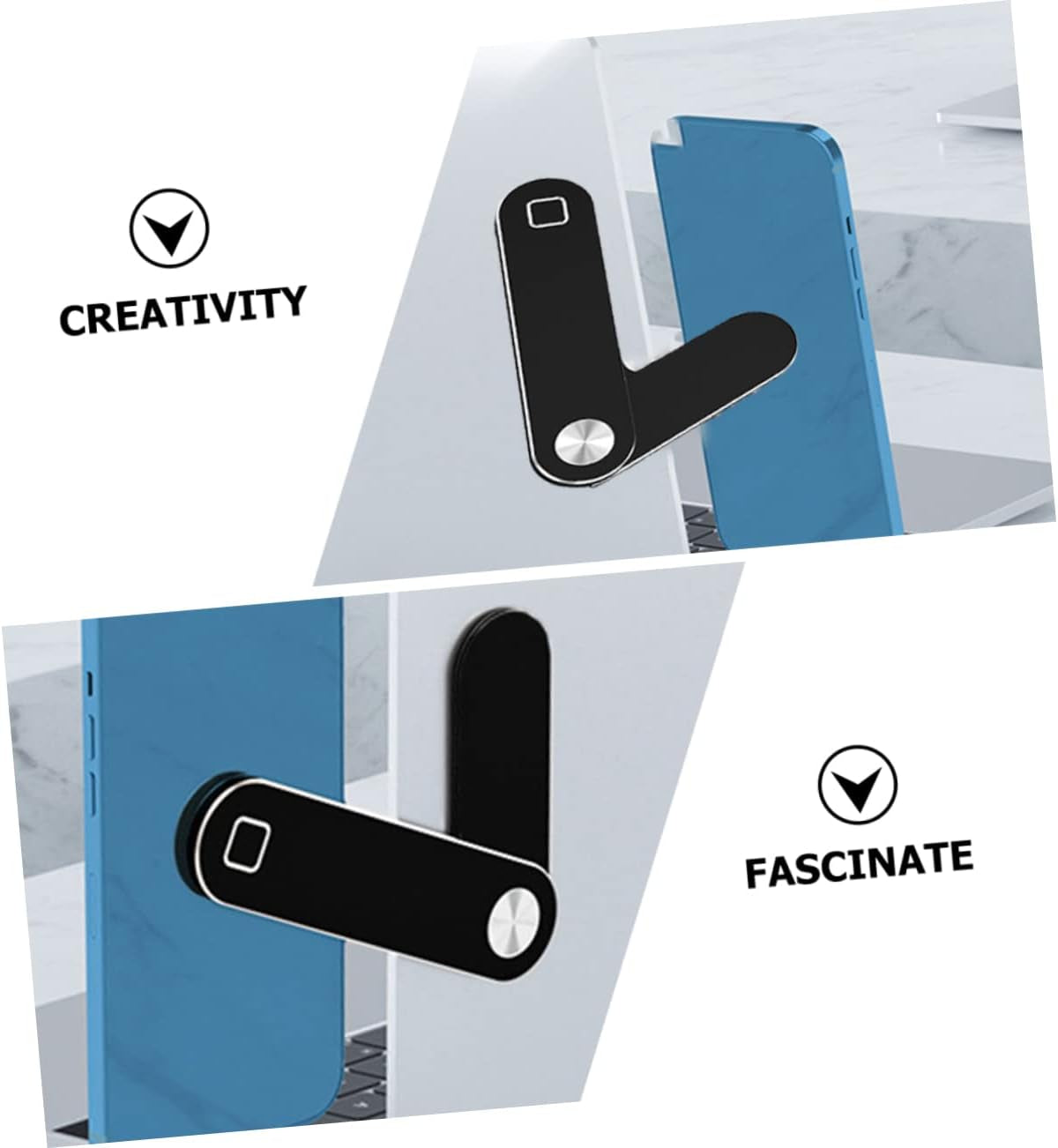 STOBOK 1 Set Flat Expansion Bracket Laptop Mobile Holder Magnetic Tablet Mount Metal Holder Tablet Holders Laptop Phone Mount Magnetic Cell Phone Stand Black Mounting Clip Computer  STOBOK   