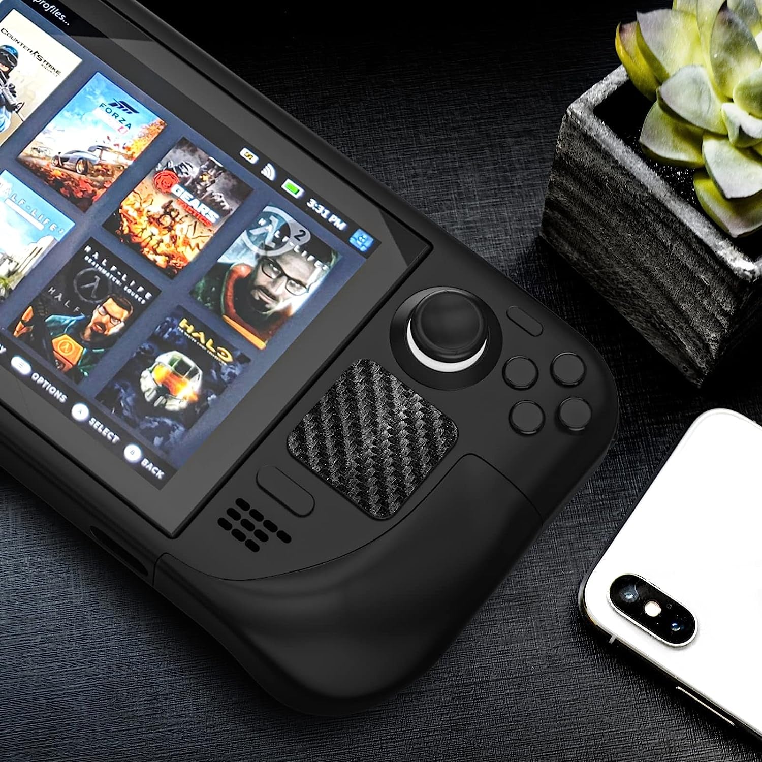 Steam Deck Accessories, Steam Deck Touch Protector, Steam Deck Dust Plug, Steam Deck Silicone Thumb Grip Caps, Vent Dust Filter Cover with Trackpads Skins - 9 in 1  ECHZOVE   