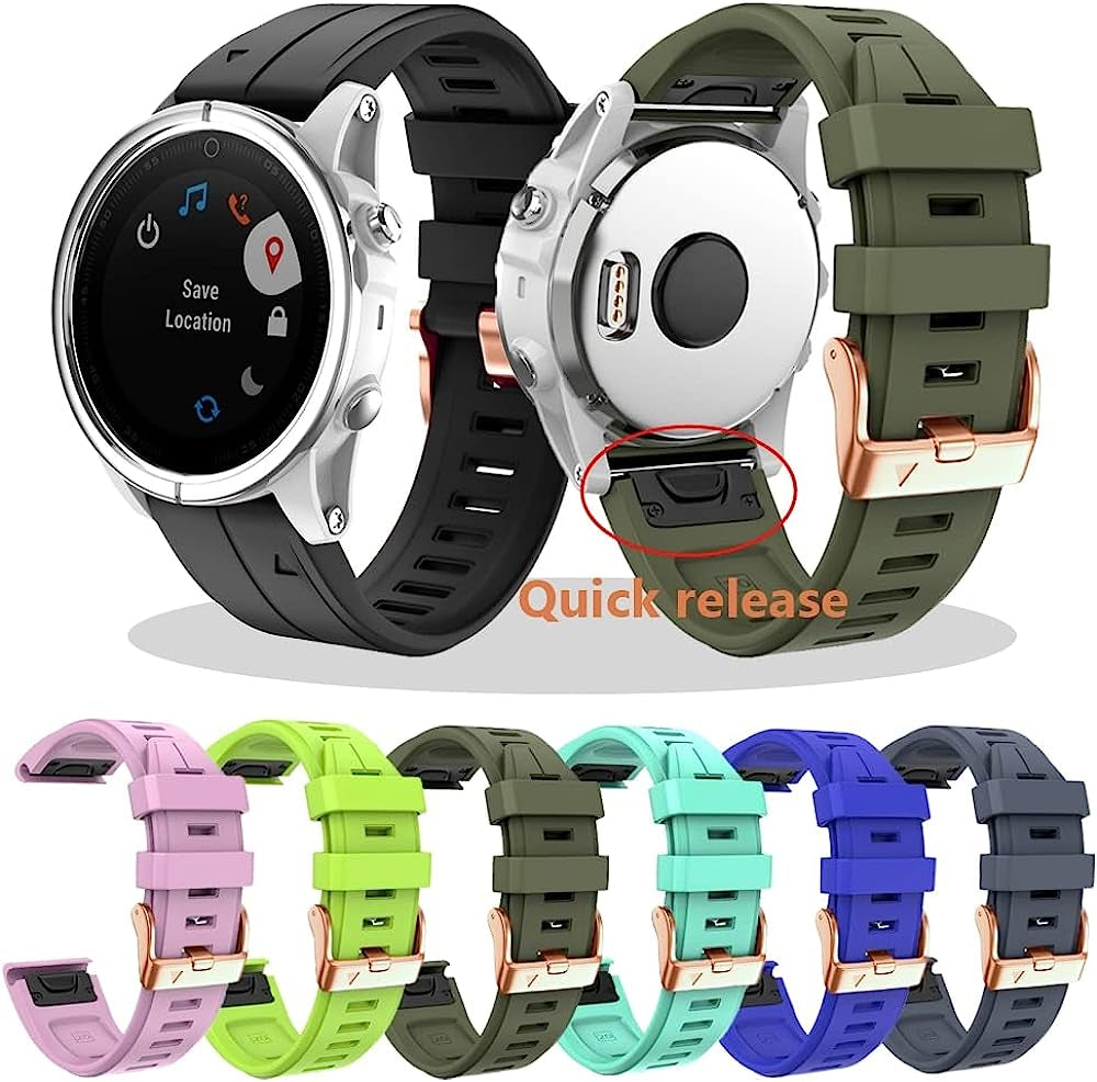 NIBYQ 20Mm Smart Watch Band for Garmin Fenix 6S 6S Pro 5S 5S plus Descent Mk2S Rose Gold Buckle Strap Quick Release Silicone Bracelet  NIBYQ   
