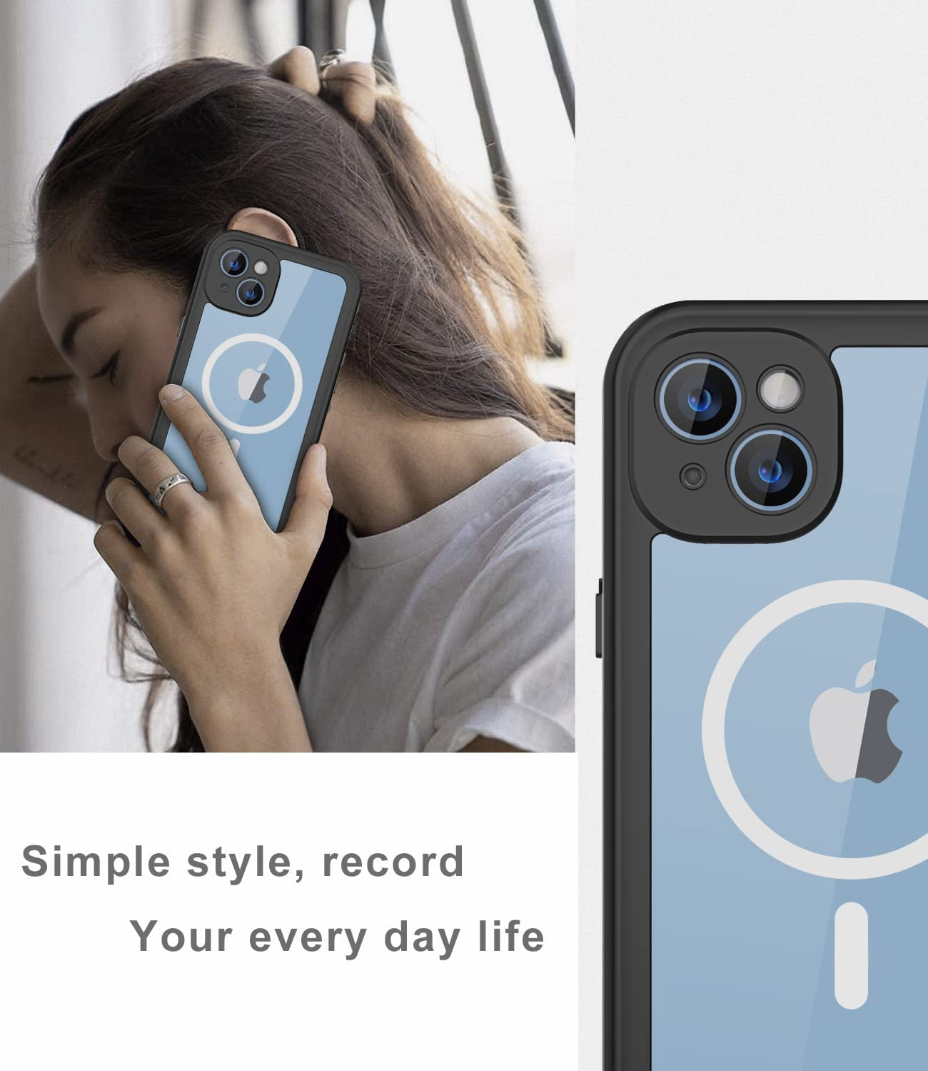 Dewfoam Design for Iphone 14 Waterproof Case, Shockproof Dustproof Phone Case for Iphone 14 with Screen Protector, Full Body Protective Cover for Iphone 14 6.1'' (Black)  Dewfoam   