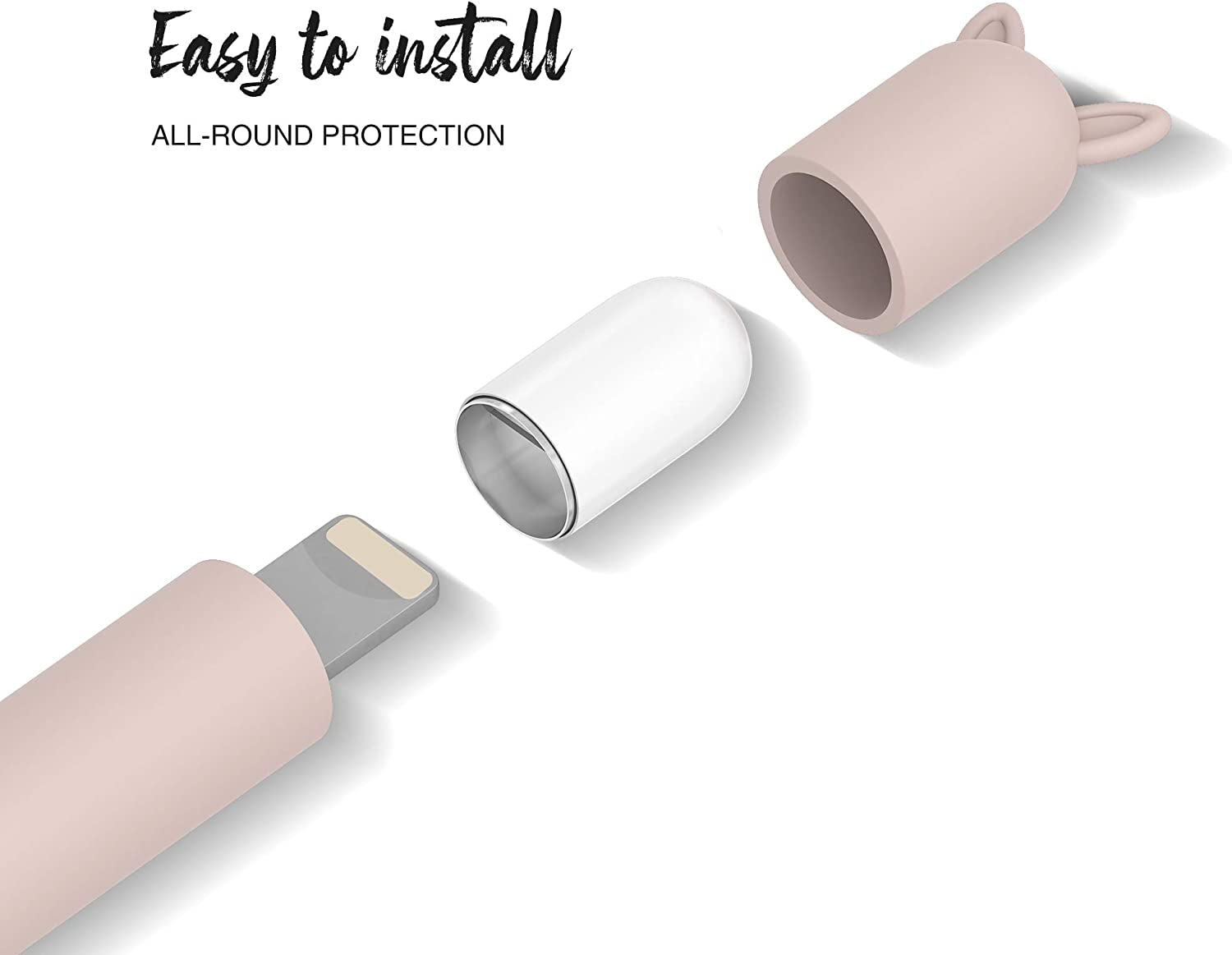 2 Pack Cute Case for Apple Pencil 1St Gen for Apple Pencil Accessories Cover , Soft Silicone Sleeve Cover Accessories Compatible for Ipad Pro 9.7"/10.5"/12.9" (Pink & Purple)  Litumfen   