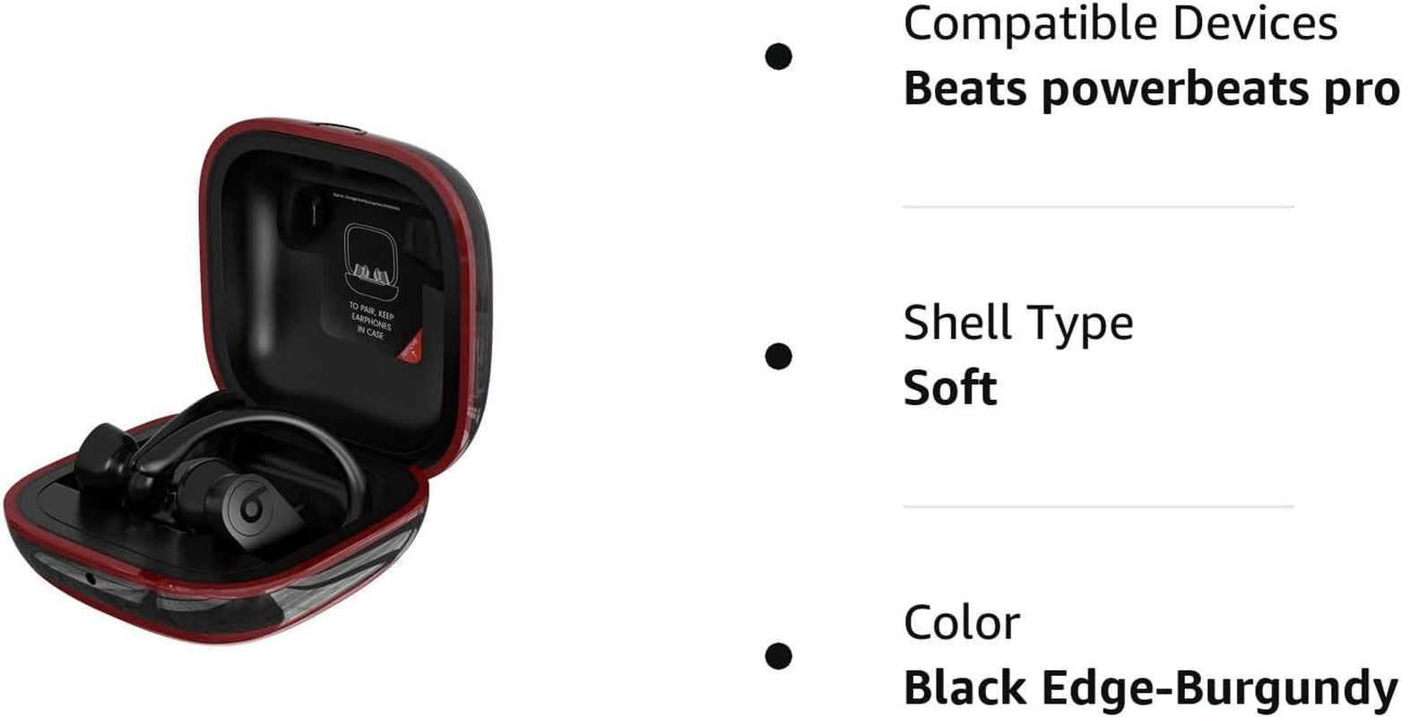 Compatible with Powerbeats Pro Case Cover, Anti-Lost and Shock-Proof Easy-To-Carry Durable Silicone Protective Case Skin for 2019 Latest Beats Powerbeats Pro (Burgundy)  meiyasy   
