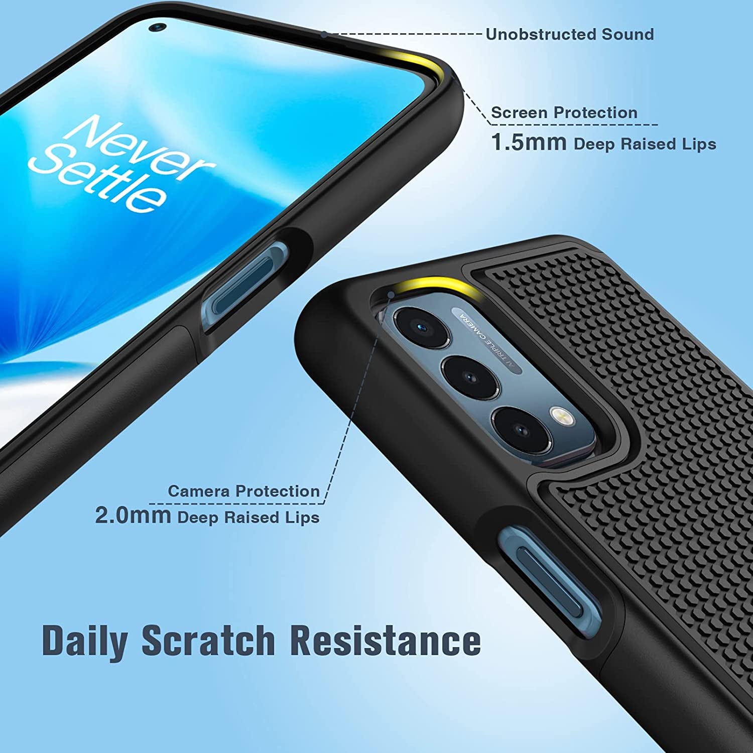 JXVM for Oneplus Nord N200 5G Case: Dual Layer Protective Heavy Duty Cell Phone Cover Shockproof Rugged with Non Slip Textured Back - Military Protection Bumper - 6.49Inch (Black Black)  binghexin   