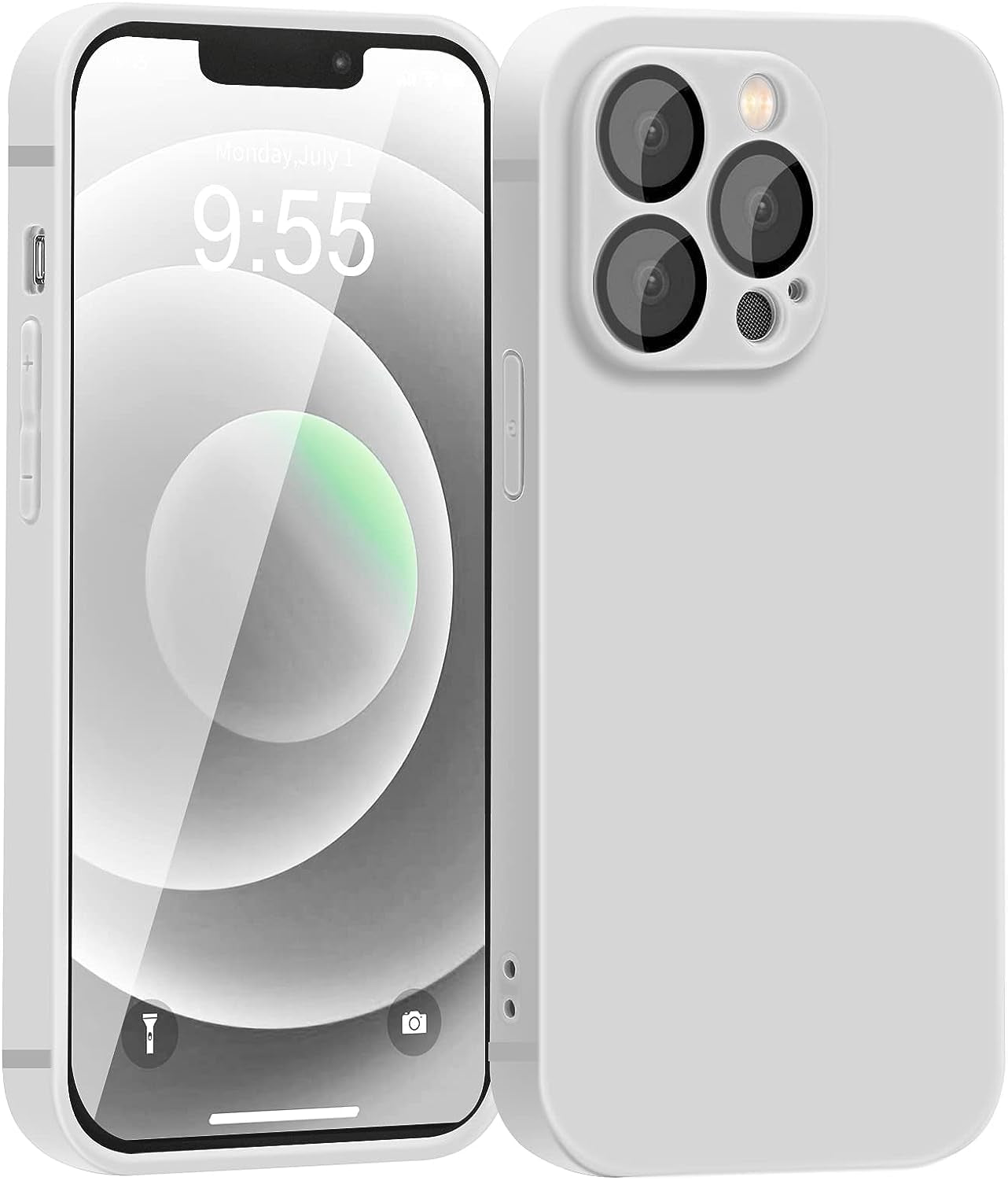 YZR Silicone Case for Iphone 12 Pro Max Case 6.7 Inch, Individual Protection for Each Lens, Liquid Silicone Phone Case with Microfiber Lining (Hawthorn Red)  YZR White  