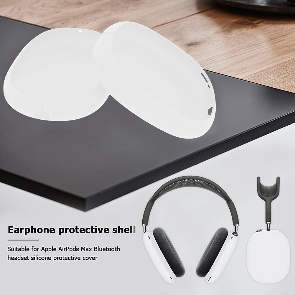 Antetek Silicone Case for Airpods Max Headphone,Soft Silicone Skin Cover Lightweight [Anti Slip] Shock-Proof Shatter-Resistant Protective Frame Full Cover Compatible for Airpods Max (White)  Antetek   