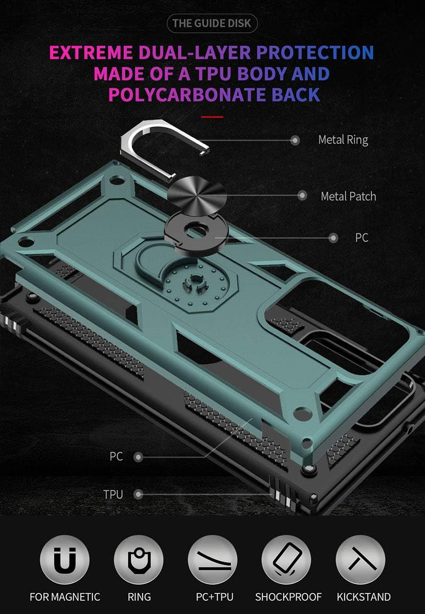 ADDIT Case for Note 20 Ultra Case Samsung Note 20 Ultra Case Galaxy Note 20 Ultra Phone Case, Military-Grade Case with Kickstand & Car Mount Function for Samsung Galaxy Note 20 Ultra 5G - Teal  ADDIT   