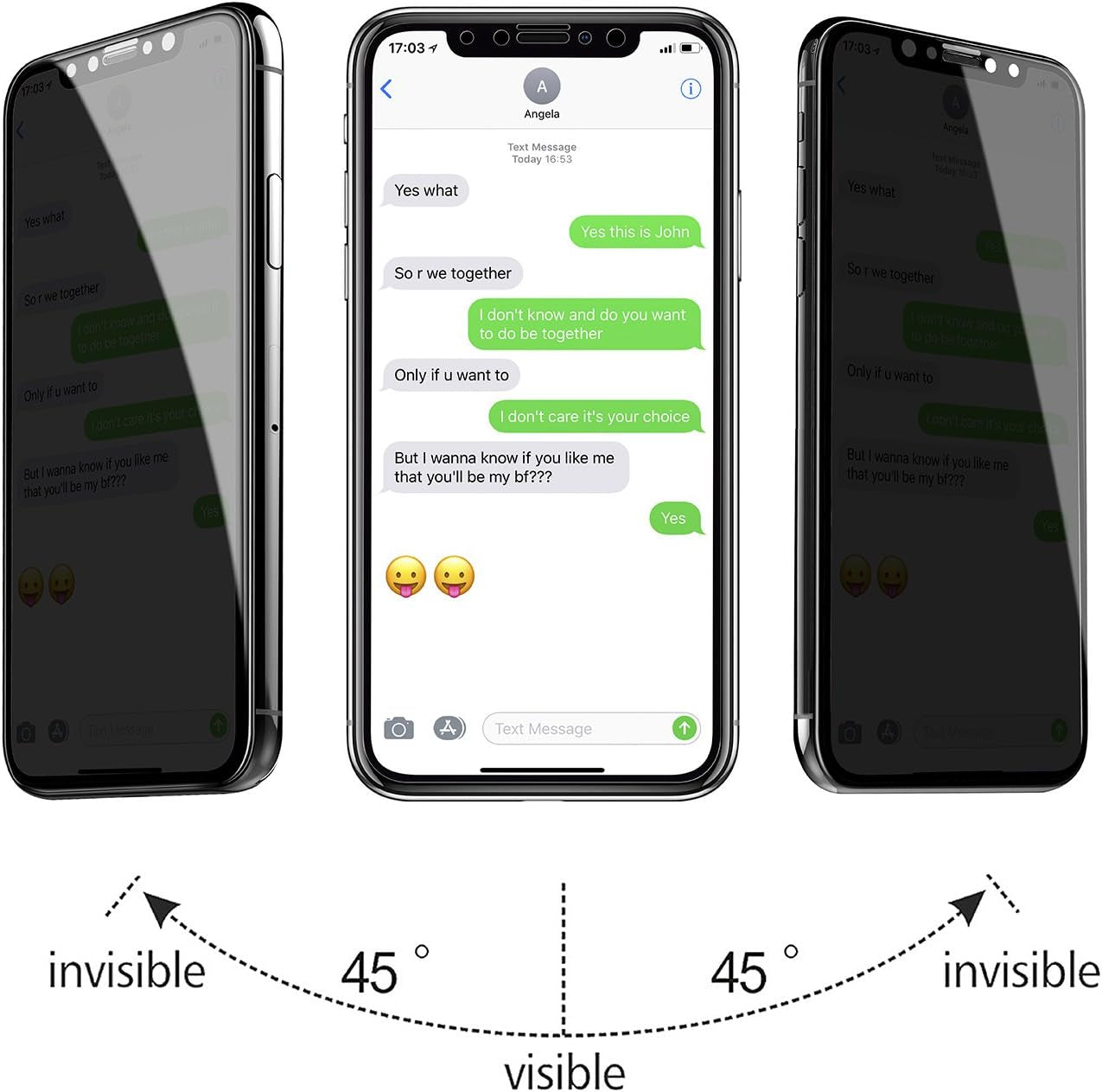 TECHO Privacy Screen Protector for Iphone 11 Pro/Iphone Xs/Iphone X, [Full Coverage] [Case Friendly] [Super Clear] Anti-Spy 9H Hardness Tempered Glass Screen Protectors for Apple Iphone 11 Pro  TECHO   