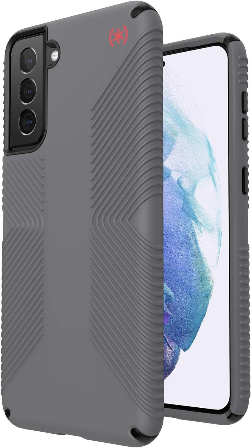 Speck Products Presidio2 Grip Samsung Galaxy S21+ 5G Case, Graphite Grey/Black/Bold Red  Speck Products   