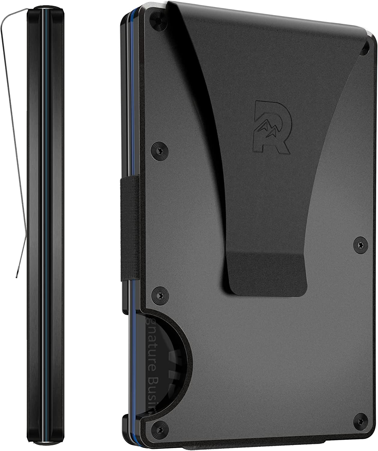 The Ridge Minimalist Slim Wallet for Men - RFID Blocking Front Pocket Credit Card Holder - Metal Wallet for Men with Money Clip (Gunmetal)  The Ridge Gunmetal (Titanium)  