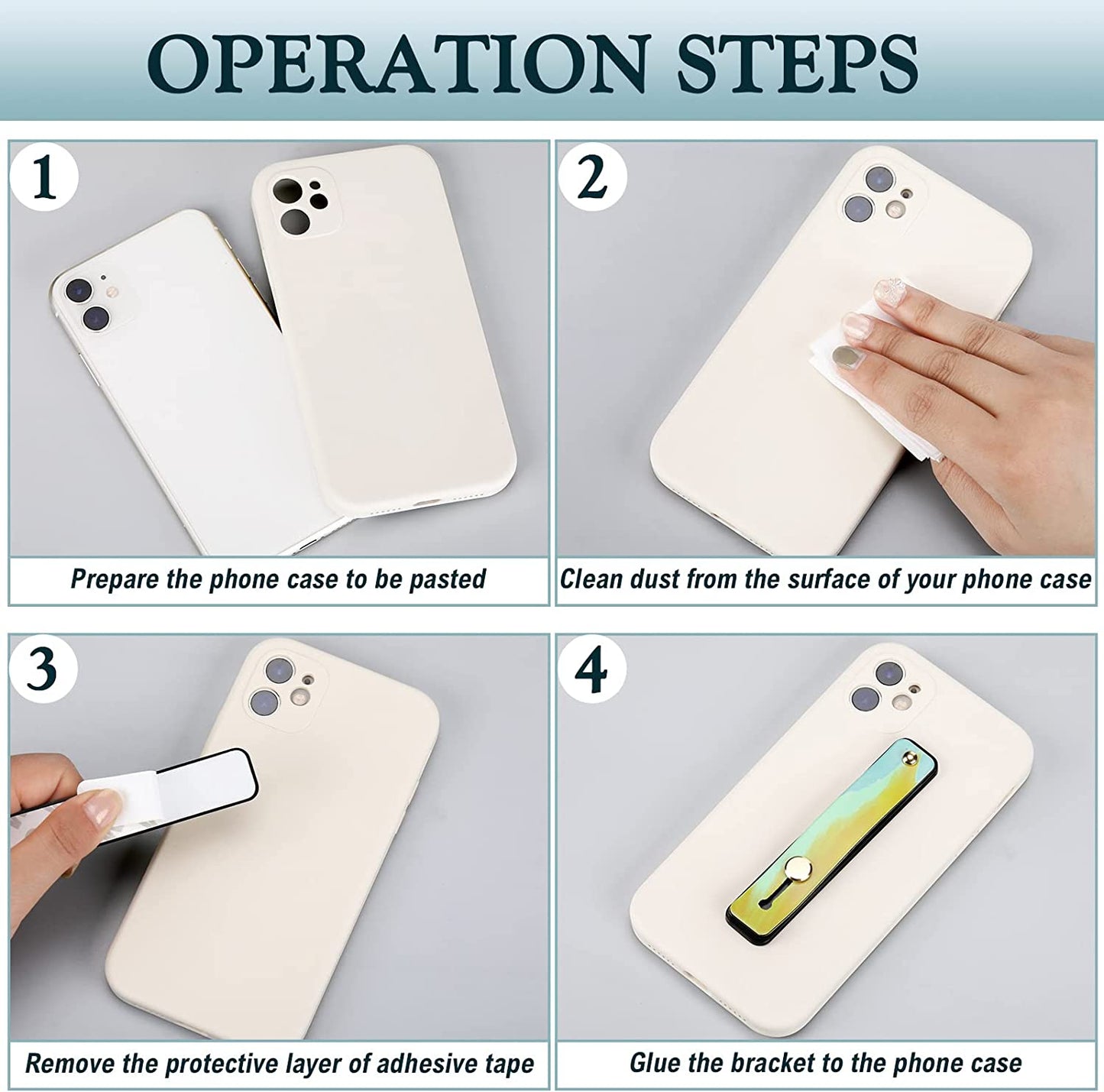 Weewooday 6 Pieces Phone Strap Grip Holder Finger Cell Phone Grip Telescopic Phone Finger Strap Stand Universal Finger Kickstand for Most Smartphones (Tie Dye Colors)  Weewooday   