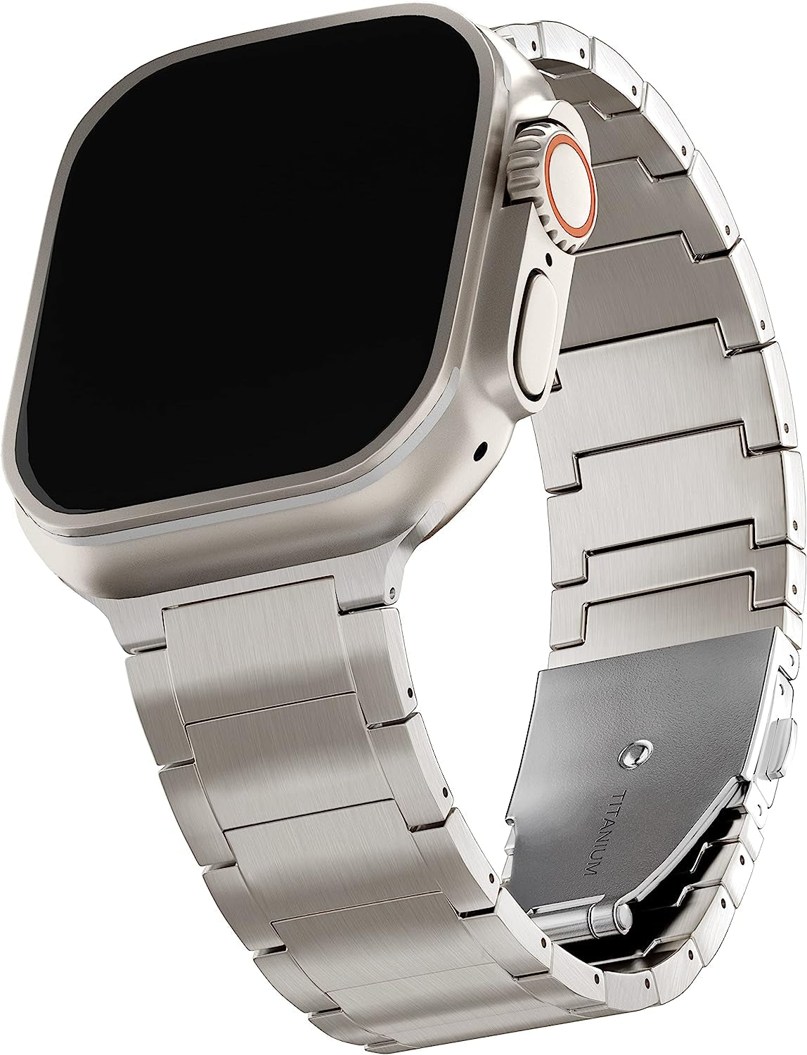 LDFAS Compatible for Apple Watch Ultra Band 49Mm Titanium Metal Solid Link Bracelet Bands Replacement for Iwatch Strap Compatible for Apple Watch Series 8/7 45Mm 44Mm Band, Silver Gray  LDFAS   