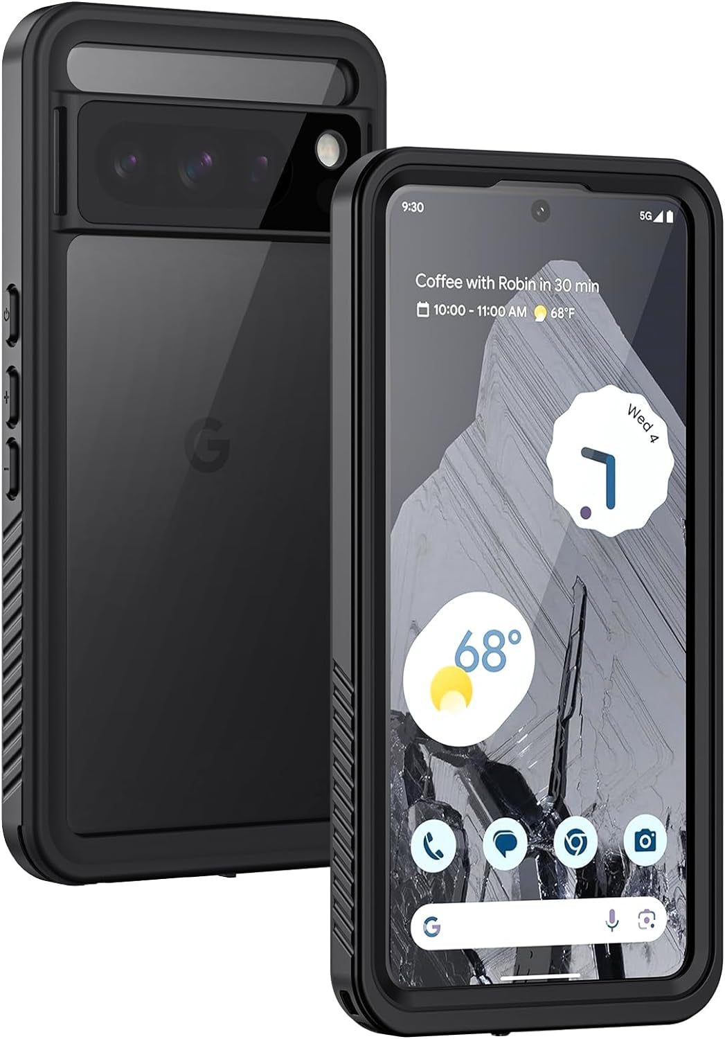 Lanhiem Pixel 8 Pro Case, IP68 Waterproof Dustproof Case with Built-In Screen Protector, Rugged Full Body Shockproof Protective Clear Cover for Google Pixel 8 Pro, Black  Lanhiem   