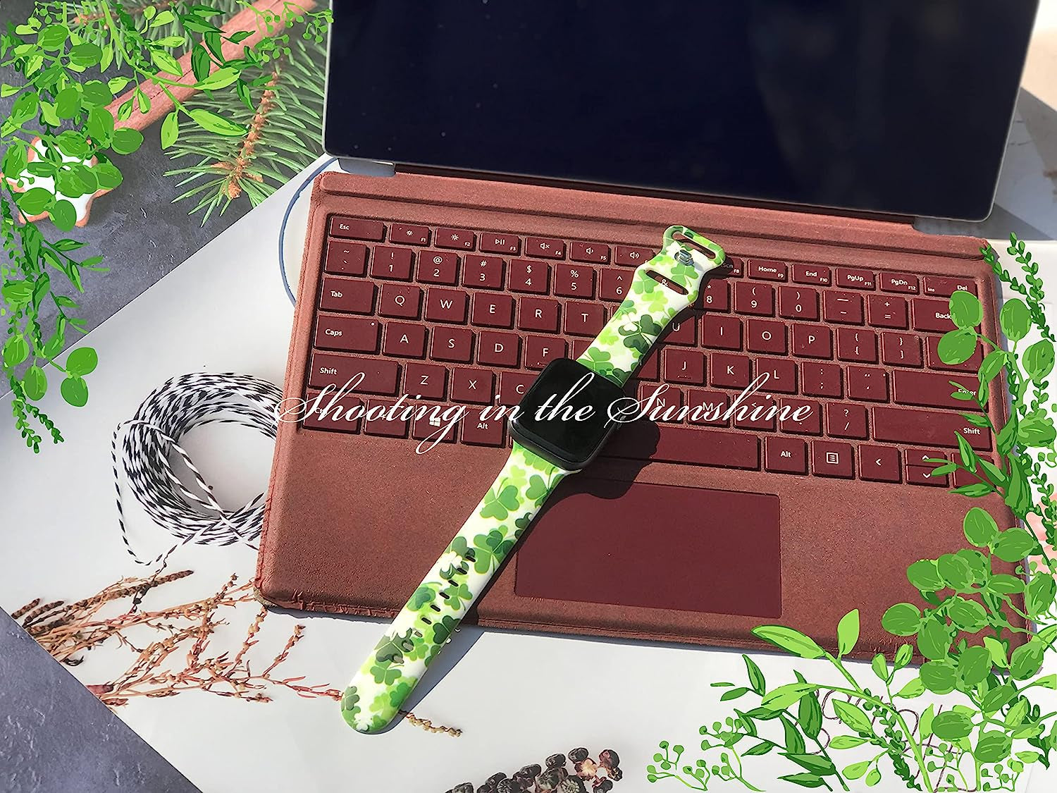 St. Patricks Day Watch Band Compatible with Apple Watch 38Mm 40Mm 41Mm 42Mm 44Mm 45Mm, Four Leaf Clover Shamrock Silicone Replacement Bands Wristbands Strap Compatible with All Iwatch Series  WANSENCE   