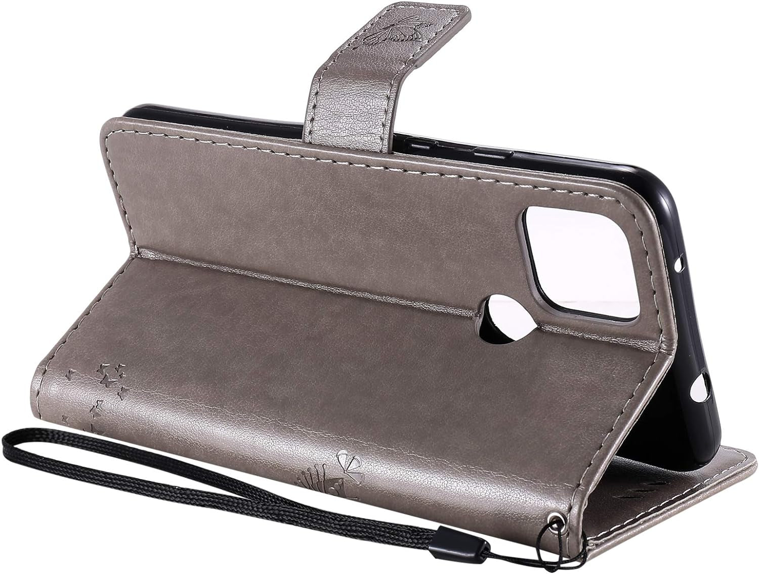 LEMAXELERS Google Pixel 4A 5G Case Embossed Wishing Tree Wallet Shockproof Case Flip Premium PU Leather Magnetic Card Slots with Stand Cover for Google Pixel 4A 5G / Pixel 5 XL Wishing Tree Gray KT  LEMAXELERS   