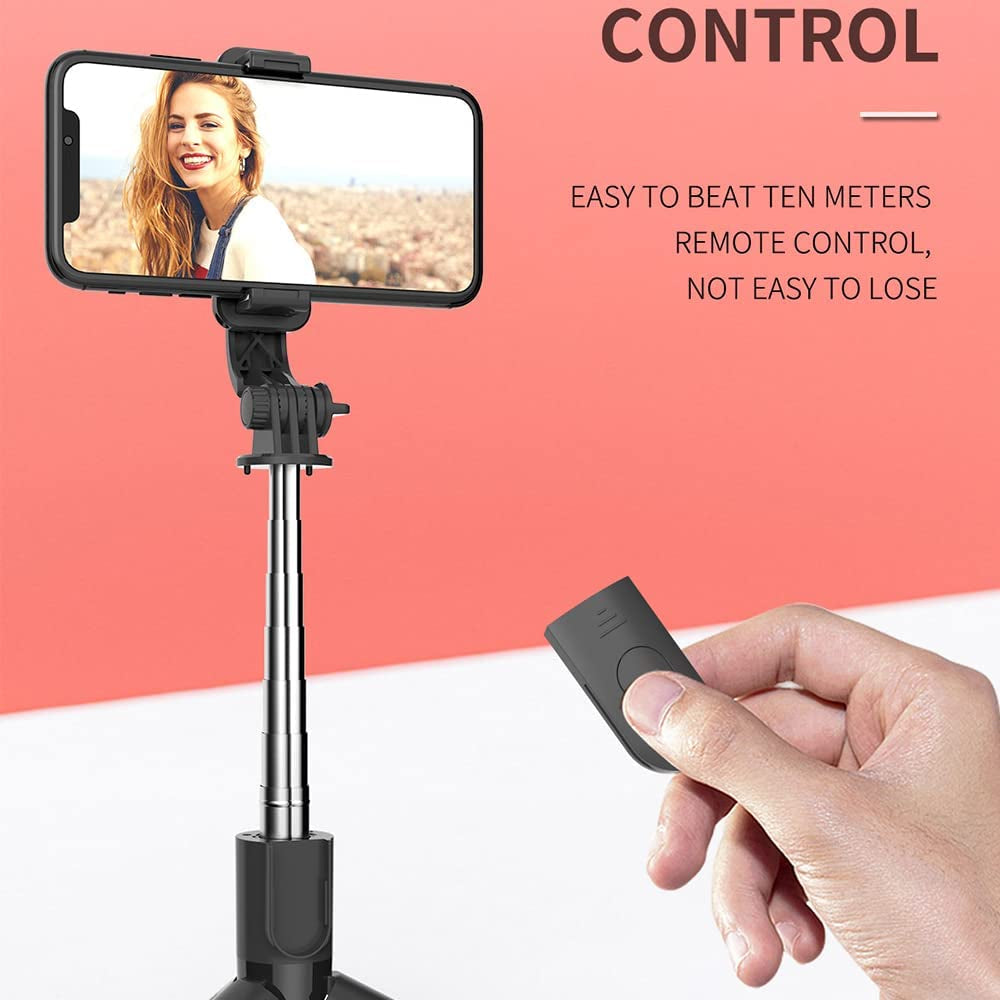 KOMI Selfie Stick - 4 in 1 Selfie Stick Tripod Extendable Phone Tripod Portable with Detachable Wireless Remote Compatible with Iphone Samsung Camera Android (Mini Black)  KOMI   