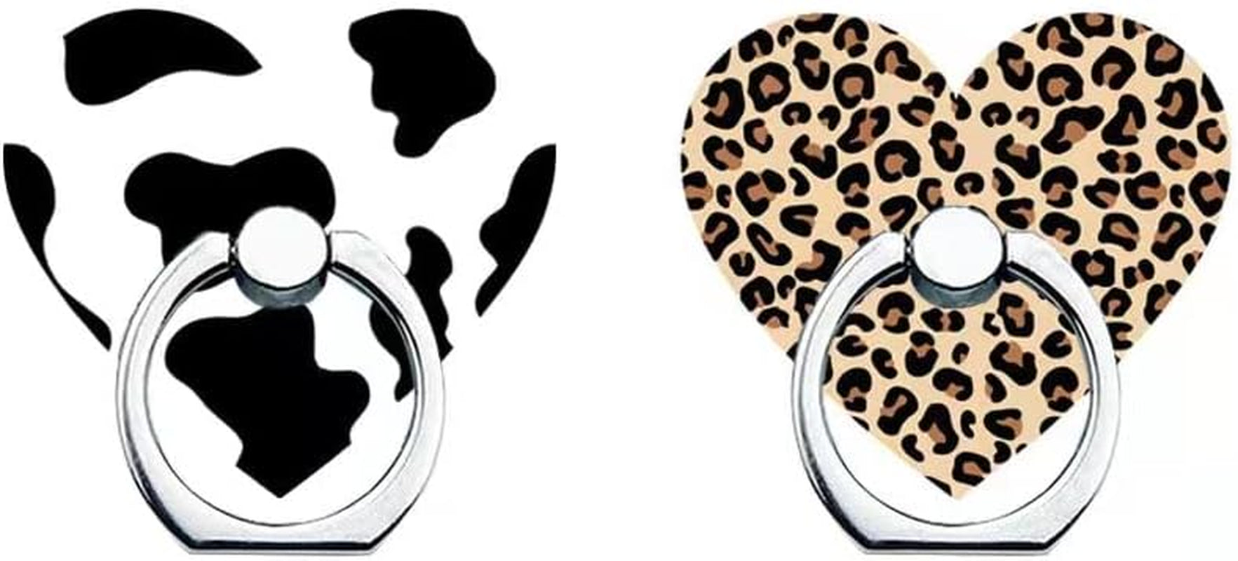 Phone Ring Holder Stand,Phone Ring Stand Holder 360 Rotation Finger Ring Grip Stand for Cellphones,Smartphones and Tablets (2 Pack Kawaii Kitty Phone Ring Stand)  RRJQW cow heart and leopard heart phone grip  