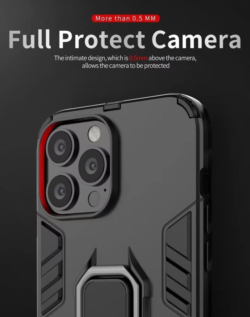 HORTENSE TPU Silicone Phone Case for Xiaomi 12 Pro Ring Stand Armor 360 Cover Protection Drop Resistant Scratch Phone Case Black  HORTENSE   