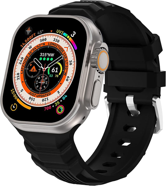 Bandiction Sport Band Compatible with Apple Watch Ultra Band 49Mm 45Mm 44Mm 42Mm, Soft Silicone Replacement Strap for Iwatch Series 8/7/6/5/4/3/2/1/Se/Ultra, Designed for Men  Bandiction   