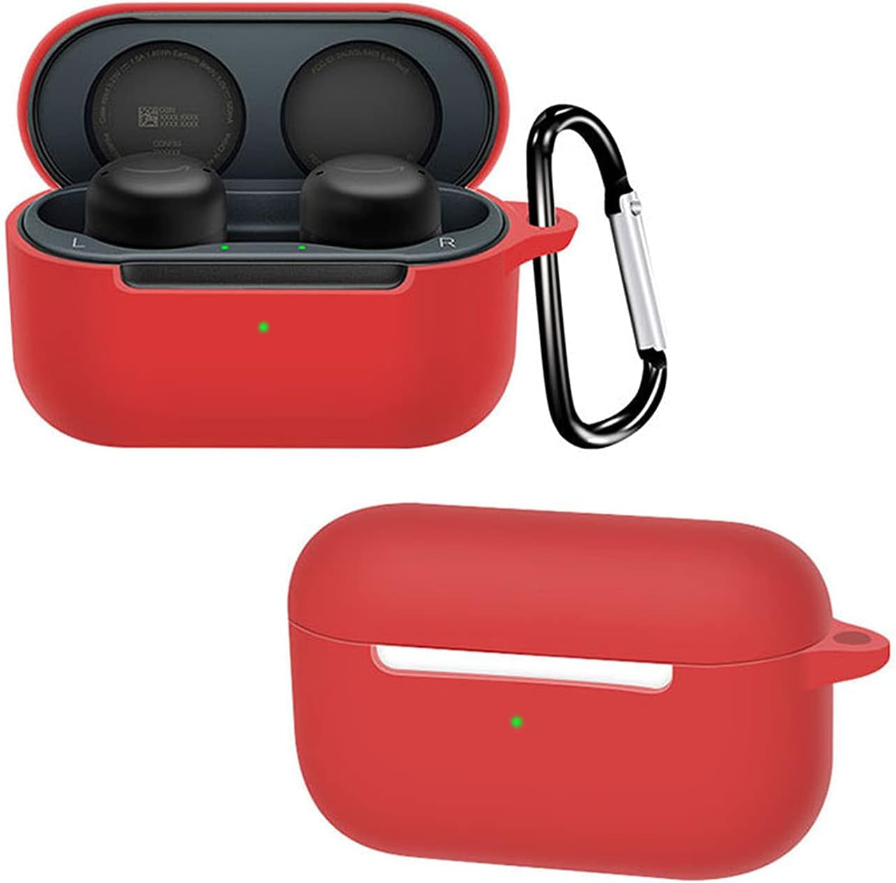 Gesuche Compatible for Echo Buds 2 Wireless Earbuds Case with Keychain,Silicone Protective Cover Accessories Compatible with Echo Buds 2 Generation (Red)  Gesuche   