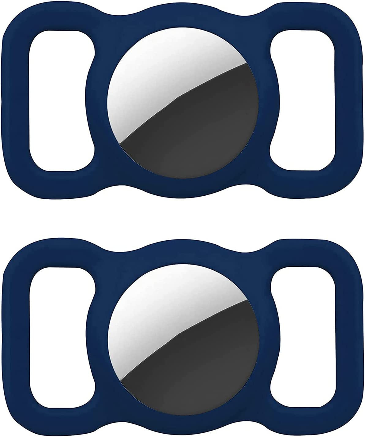 Holder Compatible with Airtag Air Tag, Case Cover Fit Dog Pet Cat Collar Compatible for Apple Finder Location Tracker Black & Blue  Chansmart Dark Blue & Dark Blue  