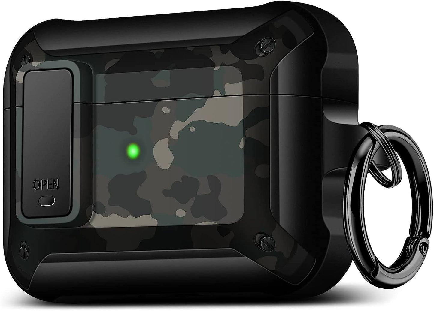 Youtec for Airpods Pro Case Cover for Men with Lock, Military Armor Series Full-Body Airpod Pro Case with Keychain Cool Air Pod Pro Shockproof Protective Case for Airpods Pro 2019,Black  Youtec military green  