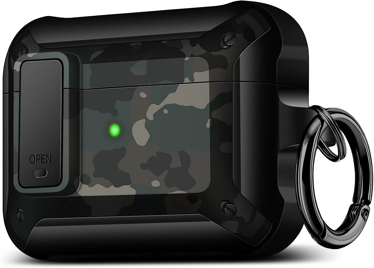 Youtec for Airpods Pro Case Cover for Men with Lock, Military Armor Series Full-Body Airpod Pro Case with Keychain Cool Air Pod Pro Shockproof Protective Case for Airpods Pro 2019,Black  Youtec military green  