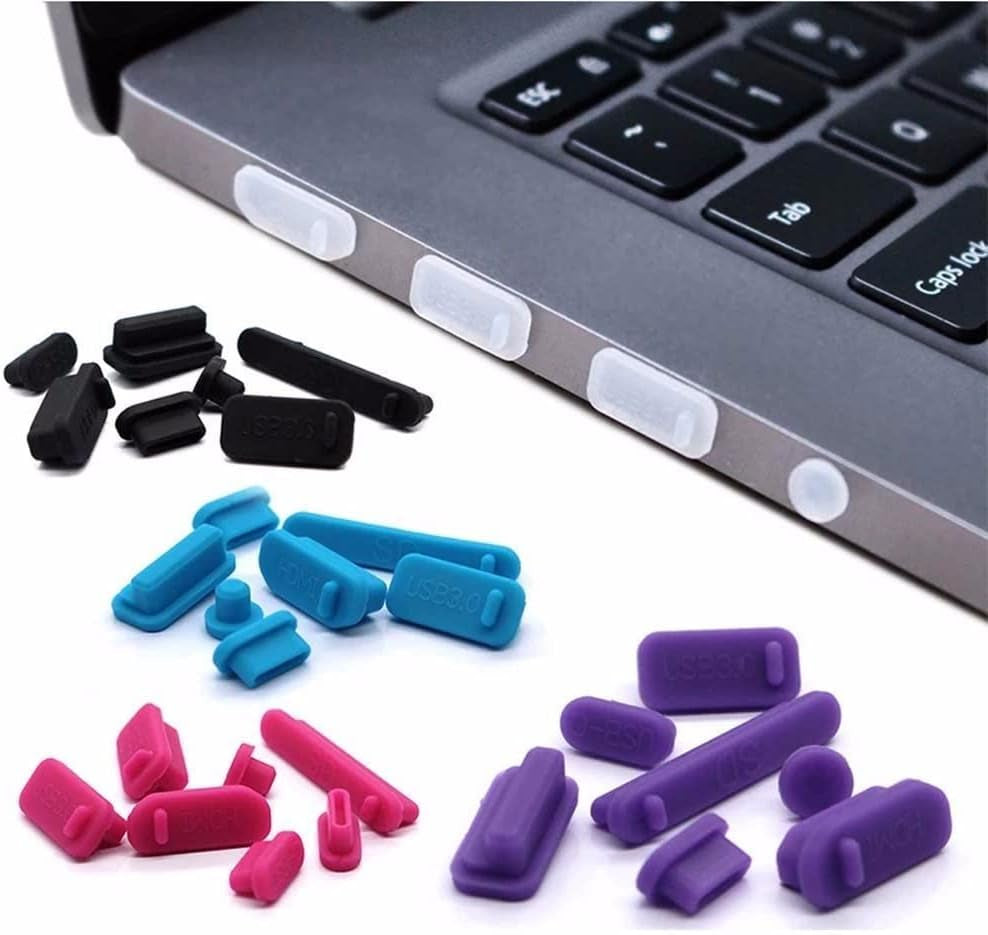 16Pcs/Set Laptop anti Dust Plug Colorful Silicone anti Dust Plug Cover Stopper Dust Plug USB Port HDMI RJ45 Interface Waterproofcover(Green)  generic   