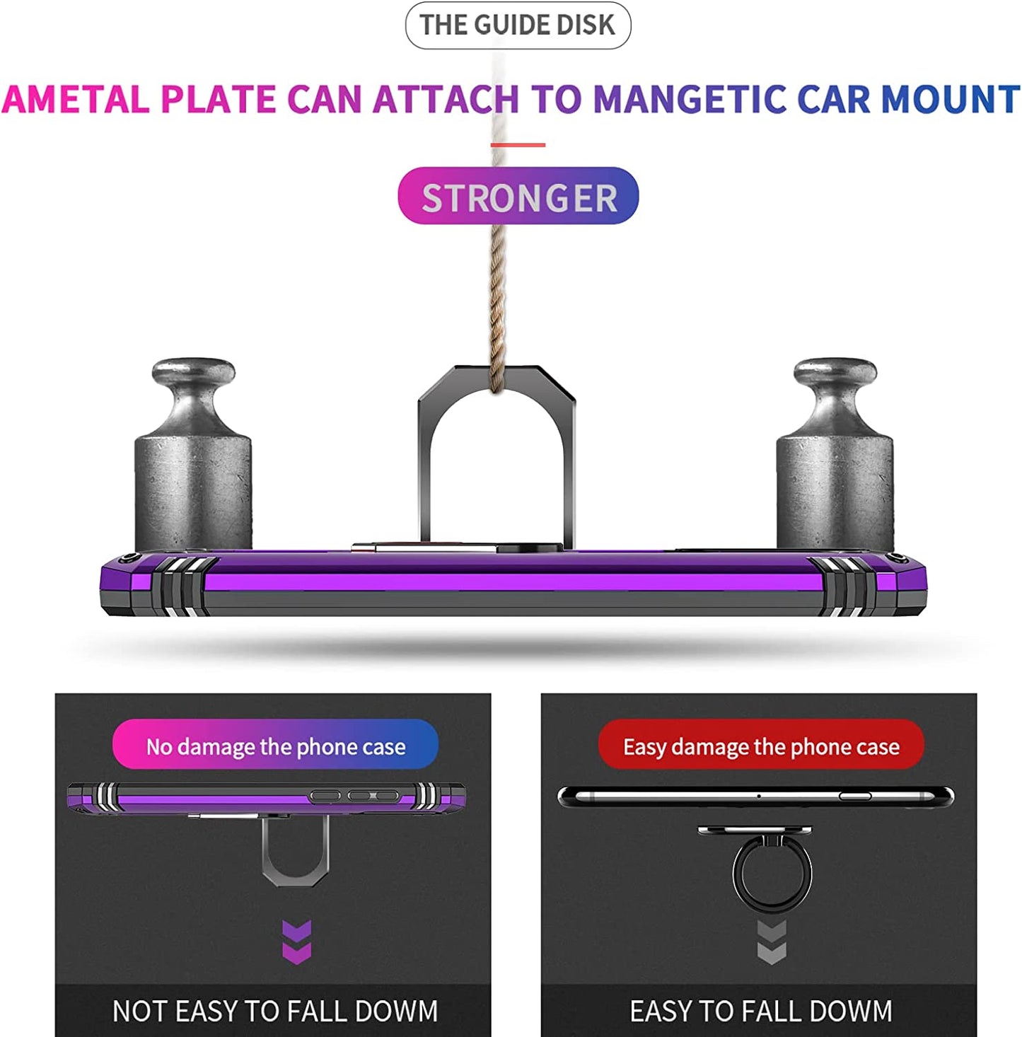 Leyi for Motorola G Play 2023 Phone Case, Moto G Play Case with Screen Protector for Girls Boys, [Military-Grade] Heavy Duty Case with Magnetic Metal Ring Kickstand for Moto G Play 2023, Purple  LeYi   