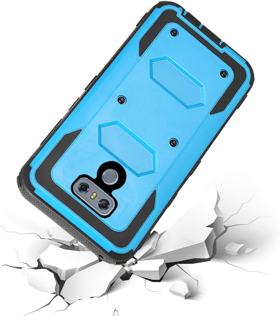 Asuwish Phone Case for LG G6 Cover Hybrid Rugged Shockproof Hard Drop Proof Full Body Protective Heavy Duty Mobile Cell Accessories LGG6 Thinq LG6 Thin Q G 6 plus G6+ 6G VS988 H872 Women Men Blue  Asuwish   