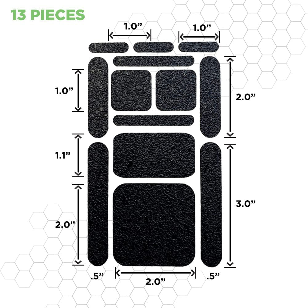 Dragon Grips Grip Tape Cell Phone Grip Stickers Mouse Grip Tape. Black 13 Pc Multi-Purpose Set Rubberized Grip Stickers. Rubber Grip Adhesive Strips for Phone, Laptop, Ipad, Iphone, Tablets & Gaming  Dragon Grips   