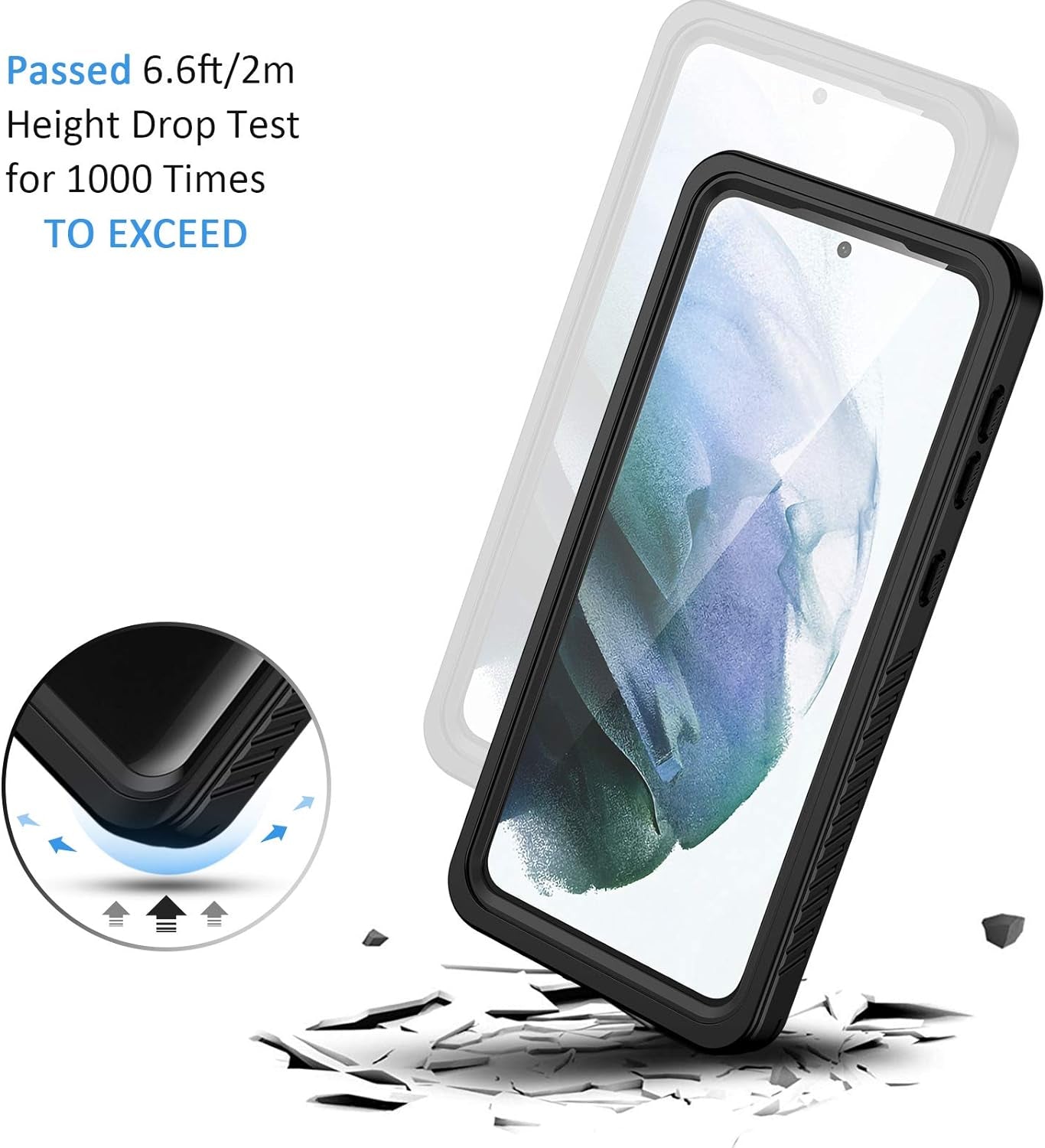 Lanhiem Samsung Galaxy S21+ plus Case, IP68 Waterproof Dustproof Shockproof Case with Built-In Screen Protector, Full Body Heavy Duty Protective Cover for Galaxy S21 plus 5G 6.7 Inch, Black  Lanhiem   