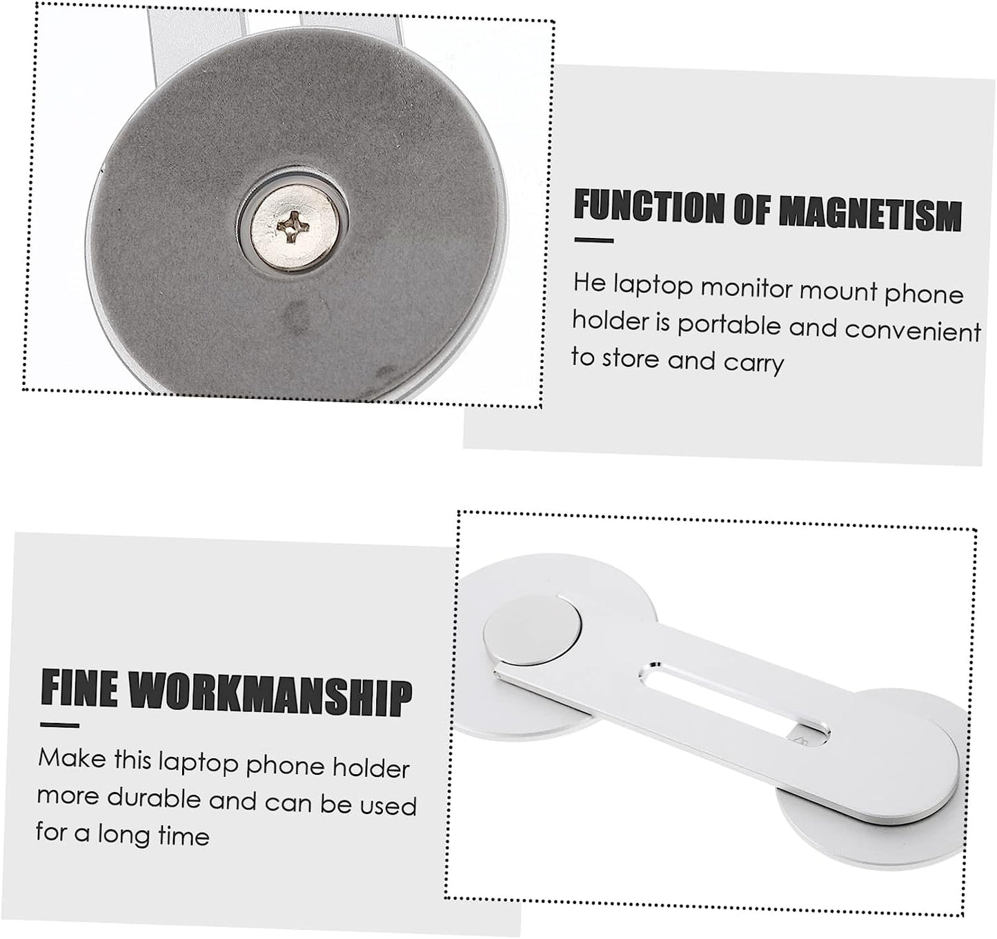 KICHOUSE Mobile Phone Holder Computer Monitors Laptop Stand Portable Magnetic Mount Cell Phone Mount for Computer Laptop Phone Holder Laptop Phone Mount Clips Phone Holder for Computer Car  KICHOUSE   