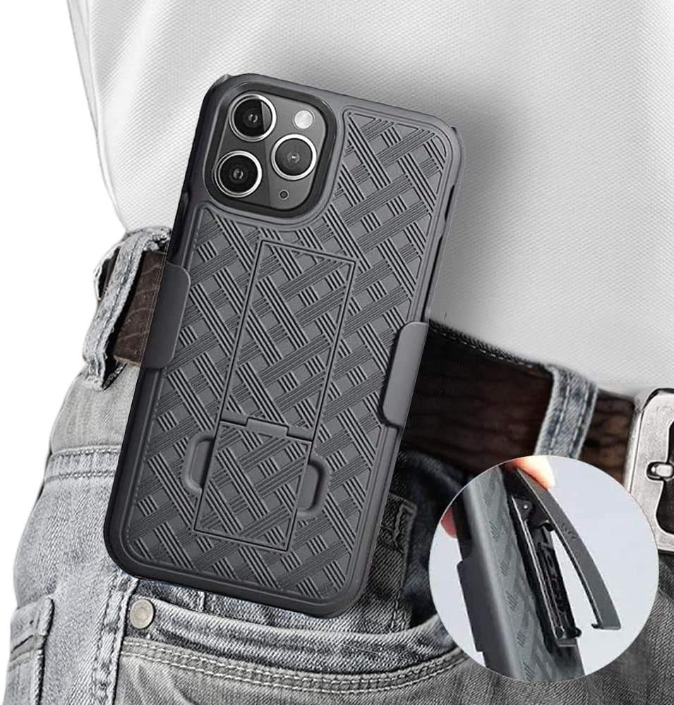 Aduro Combo Case & Holster for Iphone 11 Pro, Slim Shell & Swivel Belt Clip Holster, with Built-In Kickstand for Apple Iphone  Aduro   