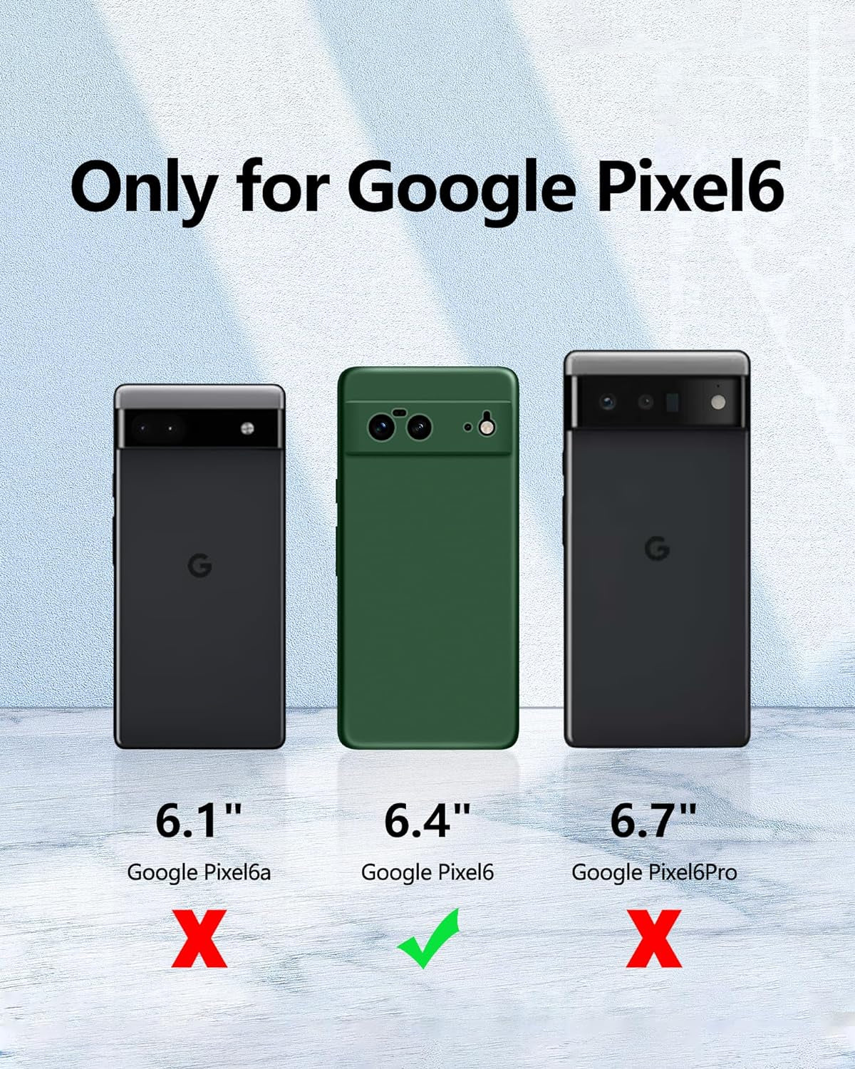 Dssairo 3 in 1 for Google Pixel 6 Case, with 2 Pack Screen Protector, with Full Camera Cover Protection，Liquid Silicone Slim Shockproof Protective Phone Case [Microfiber Lining] (Alpine Green)  Dssairo   