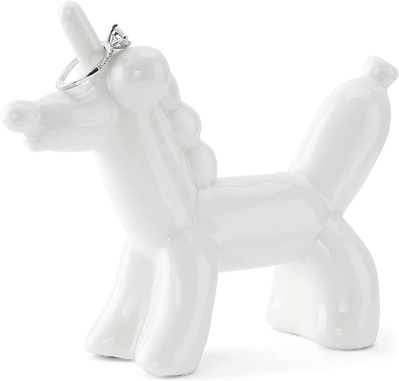 VINCOMIC Mandala Ring Holder,Decorative Jewelry Holder,Birthday Christmas Thanksgiving Day Engagement Wedding Gifts for Women,Ceramic Navy Blue  VINCOMIC White Unicorn  