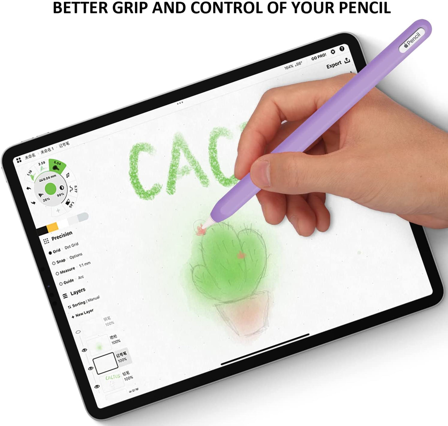Slim Soft Silicone Pencil Case Sleeve Compatible with Apple Pencil 2Nd Generation, Non-Slip Pencil Grip Holder for Ipad Apple Pencil 2Nd Gen (Purple)  DAUROTA   