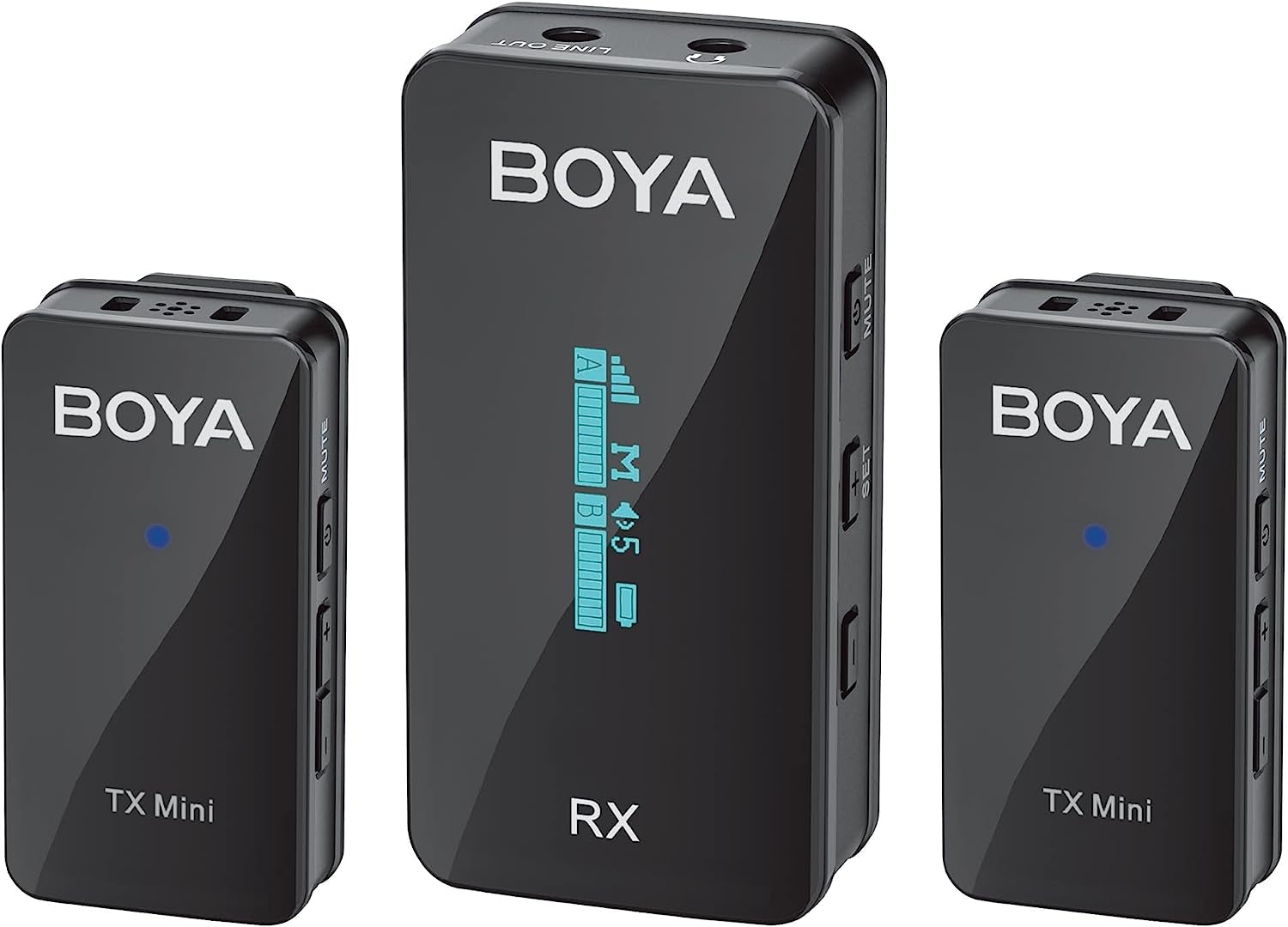 BOYA BY-XM6-S2 Wireless Lavalier Microphone, with OLED, 328Ft Range, 2.4Ghz Dual Lapel Wireless Microphone for Phone Camera PC Video Recording Interview Vlog Live Stream (2 TX+1 RX)  BOYA BY-XM6-S2-Mini  