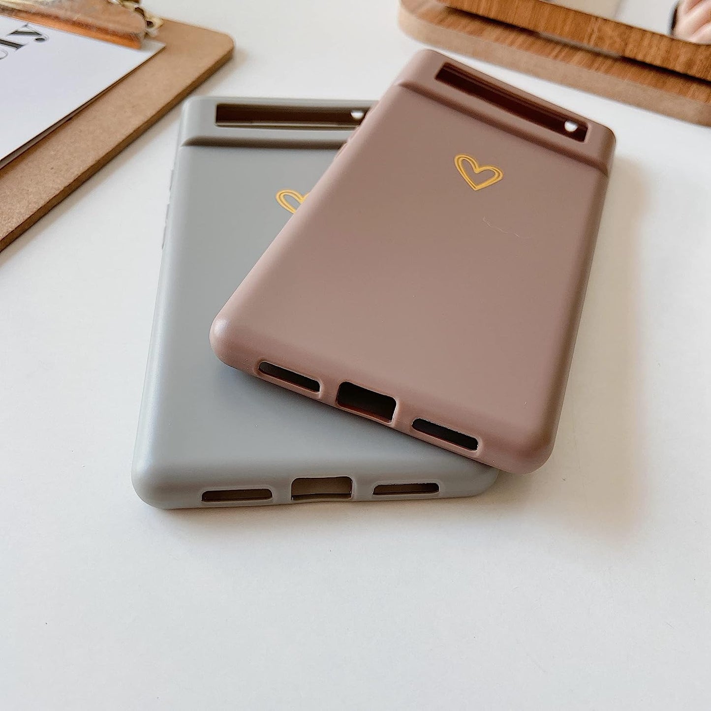 DEFBSC Case for Google Pixel 6 Pro Case, Fashion Cute Love-Heart Shape Silicone Case Shockproof Soft TPU Back Cover Protective Case with Heart Pattern for Google Pixel 6 Pro - Gray  DEFBSC   