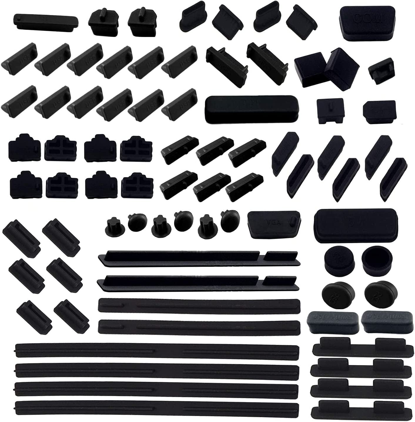 LAMPVPATH 52 PCS Anti-Dust Plugs Laptop Port Dust Plugs, Commonly Used 13 Types of Laptop Computer Port Dust Covers Stoppers (52 PCS in 13 Commonly Used Types)-Do NOT Fit Macbook  LampVPath ALL  