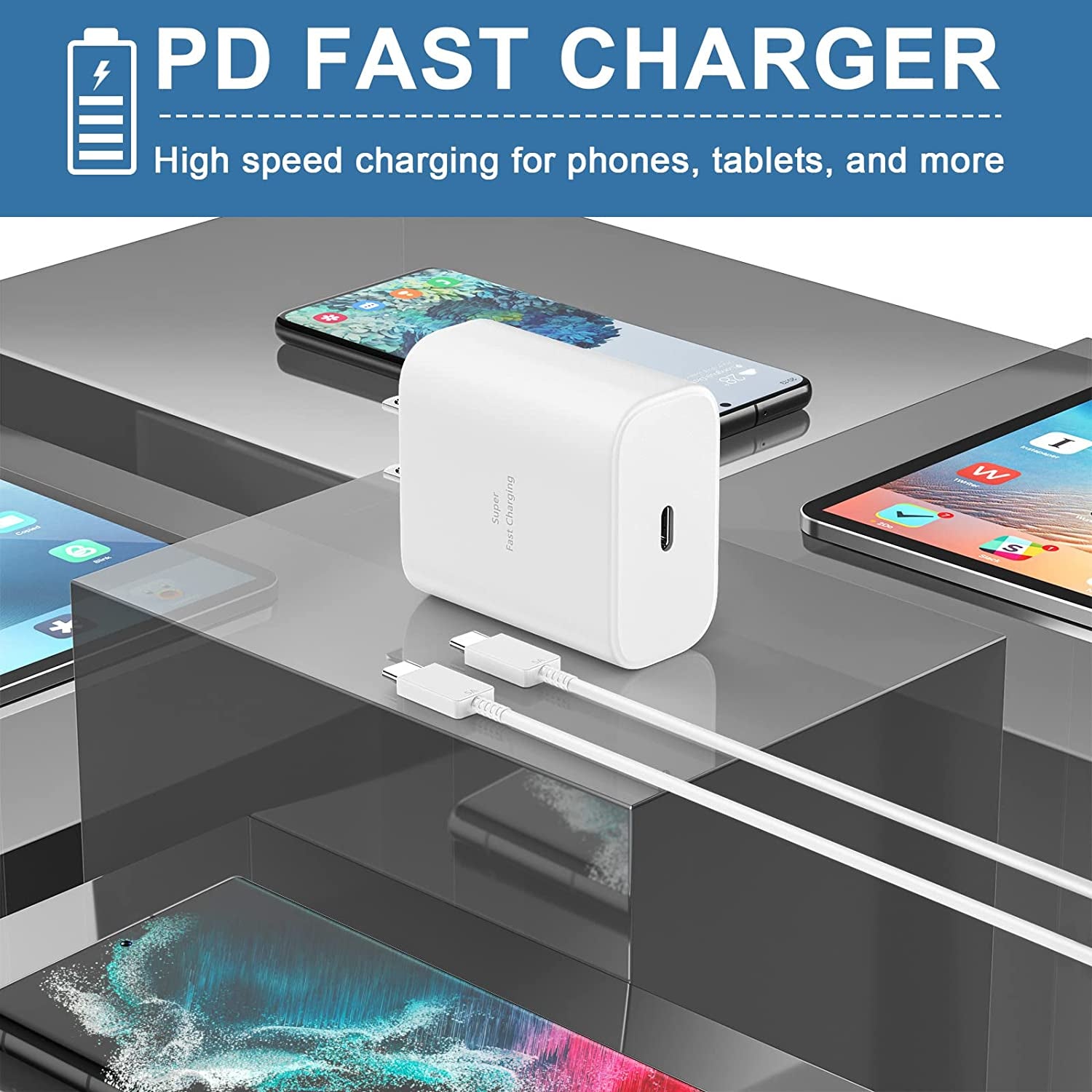 45W Super Fast Charger USB Type C Wall Charger for Samsung Galaxy S22/S22 Ultra/S22+, Note 10/Note 10+/Note 20/S20/S21/S10/S9/S8, Galaxy Tab S7/S7+/S8/S8+/S8 Ultra, PPS Charger with 6.6Ft Cable  Shenzhen Xihuida Electronics Co., Ltd   